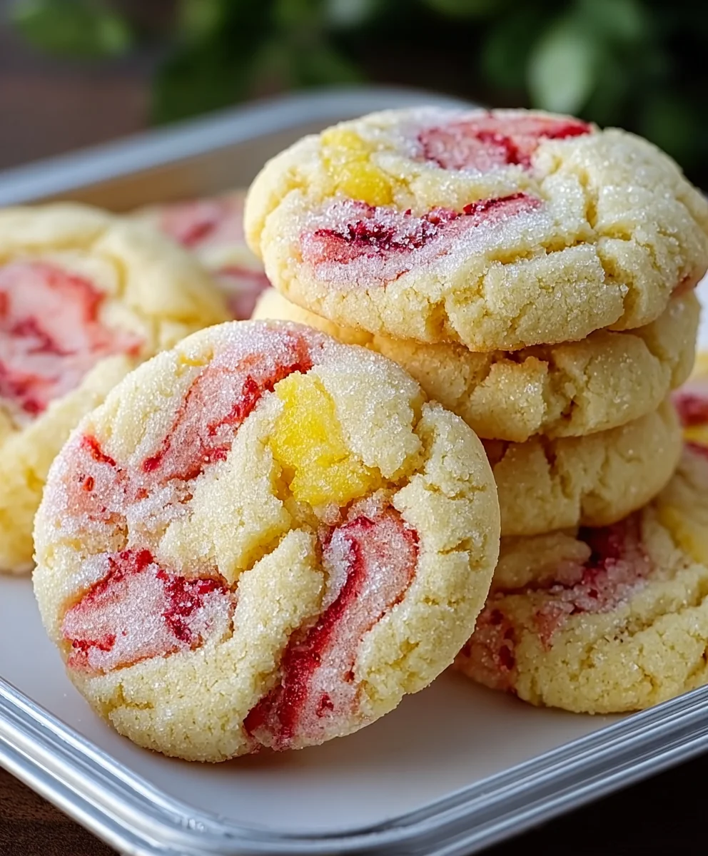Strawberry Lemon Poundcake Cookies-Sweet & Tangy