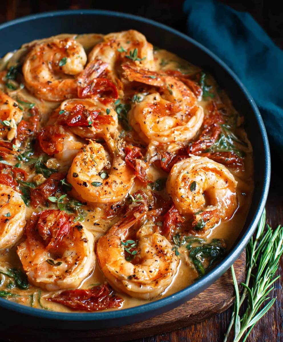 One Pan Tuscan Shrimp - Quick Easy Dinner