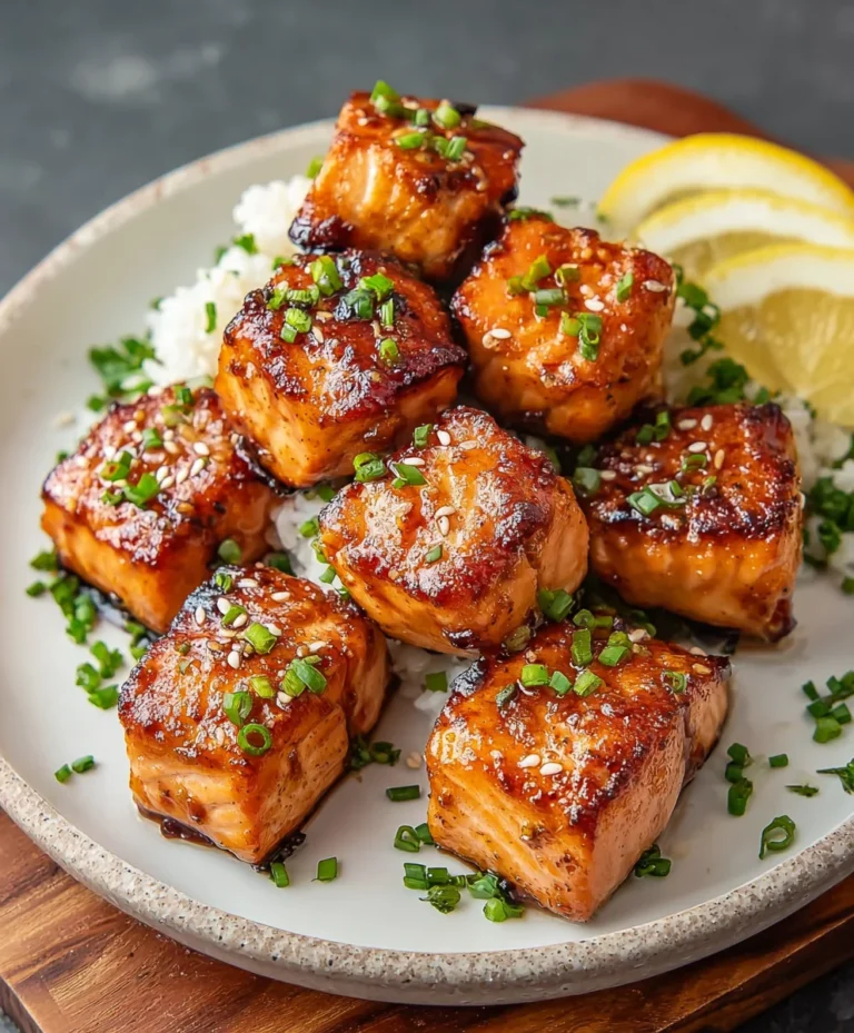 Quick Honey Garlic Salmon Bites-Easy Recipe