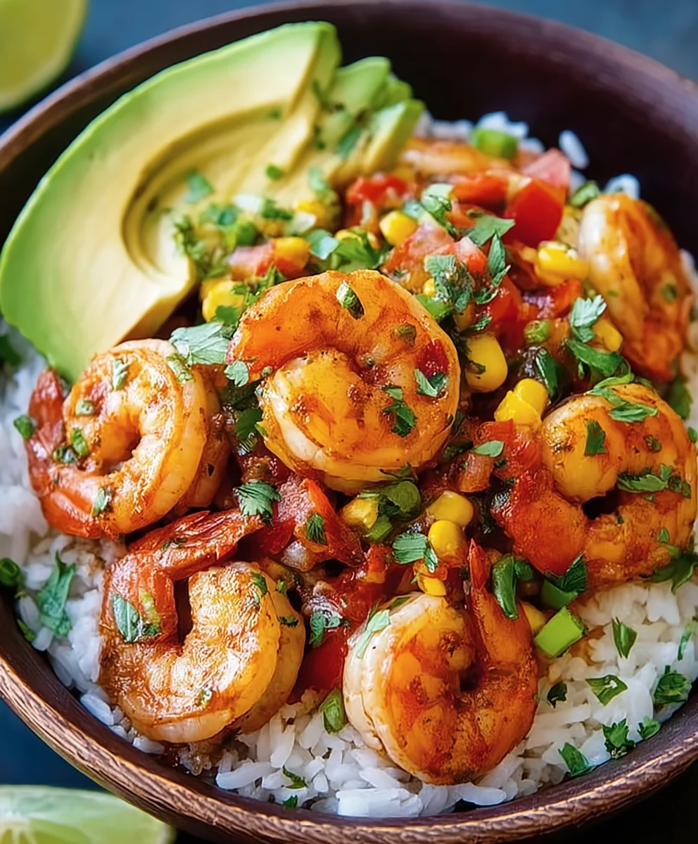 Fiesta Shrimp Rice Bowl-Quick Flavorful Meal