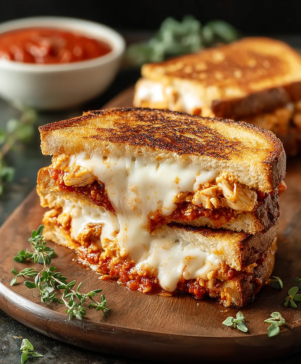 Lazy Chicken Parmesan Grilled Cheese Sandwich