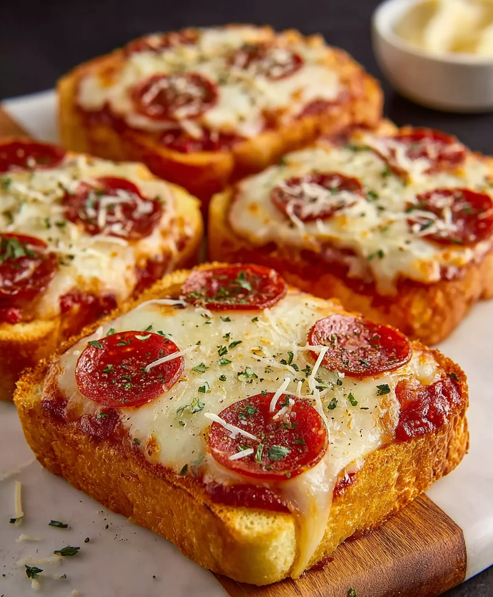 Texas Toast Garlic Bread Pizza-Easy Recipe