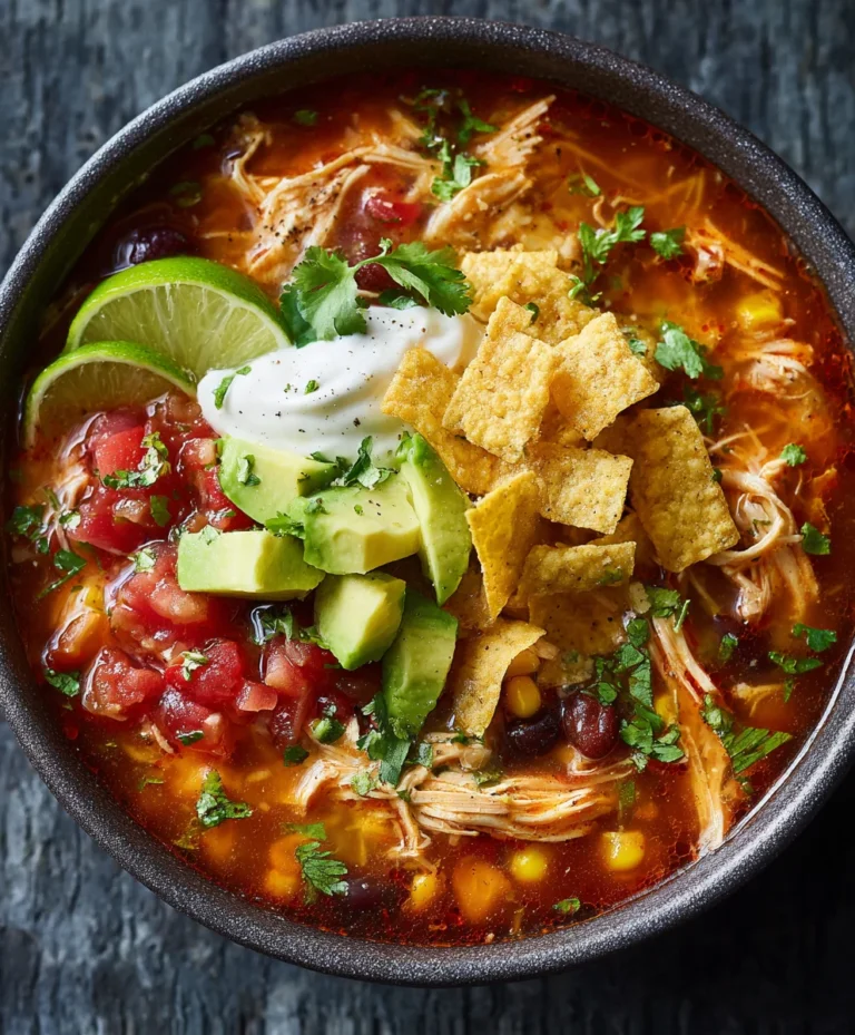 Easy Crockpot Chicken Tortilla Soup Recipe