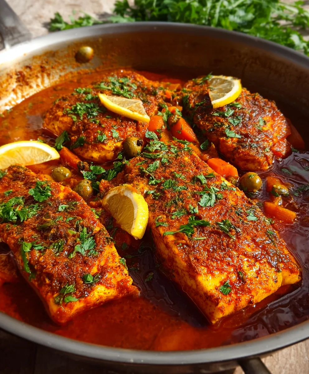 Spicy Moroccan Fish Recipe- Rich Sauce Delight