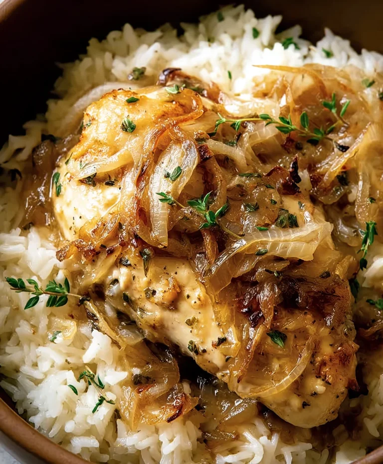 French Onion Chicken Rice Bake – Easy & Delicious