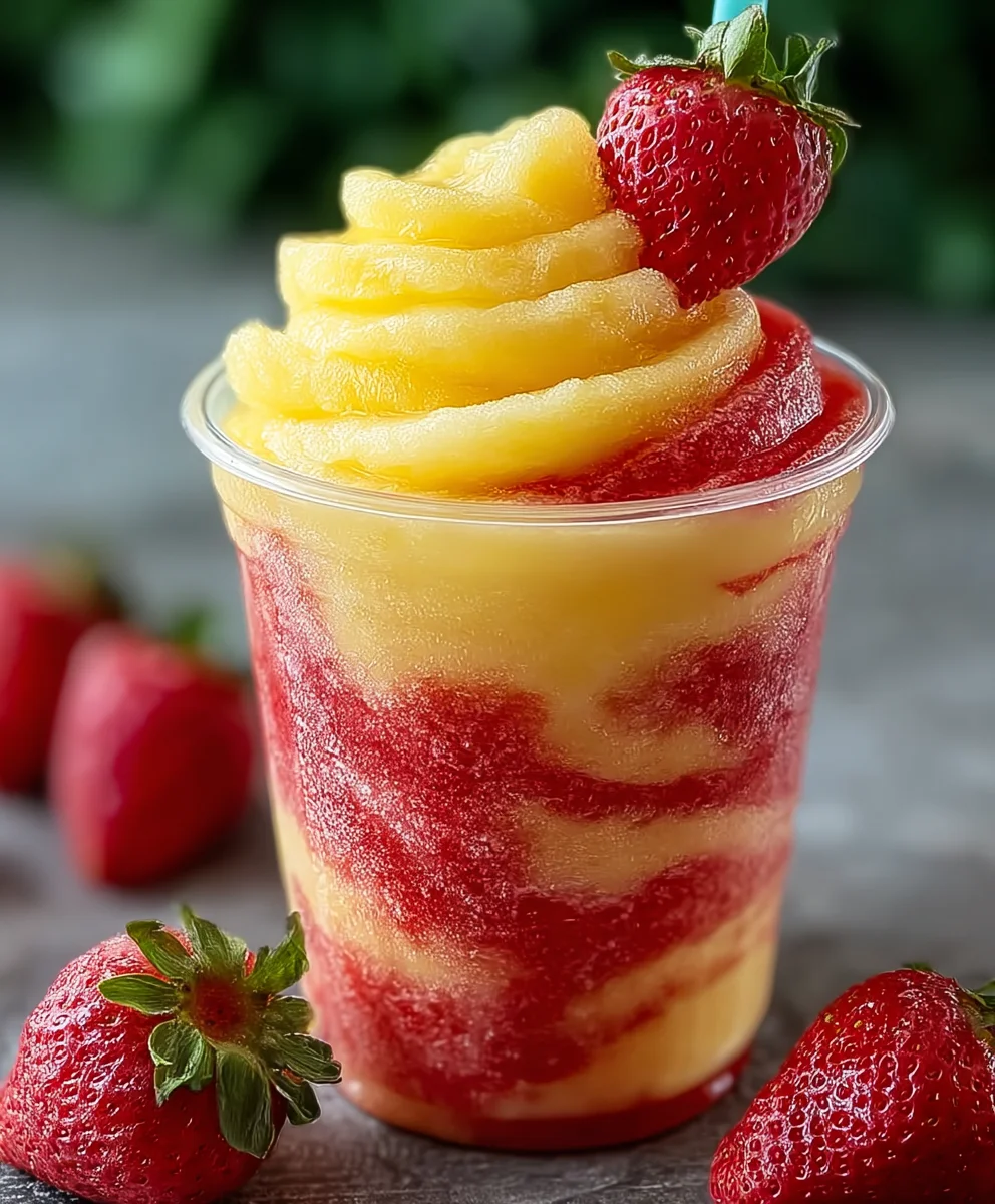 Pineapple Strawberry Swirl Slushies- Refreshing Drink Recipe