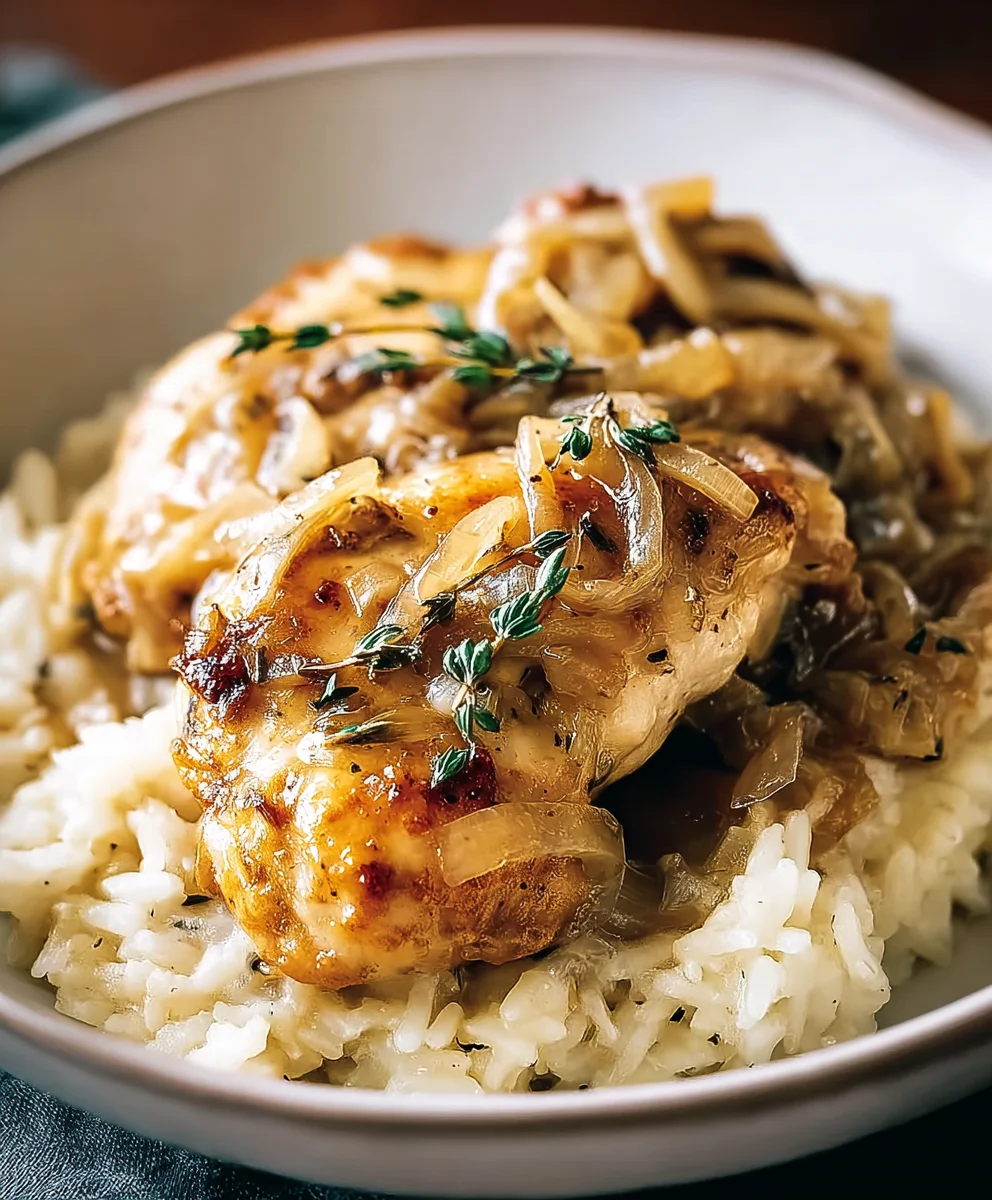 French Onion Chicken Rice Bake - Easy & Delicious