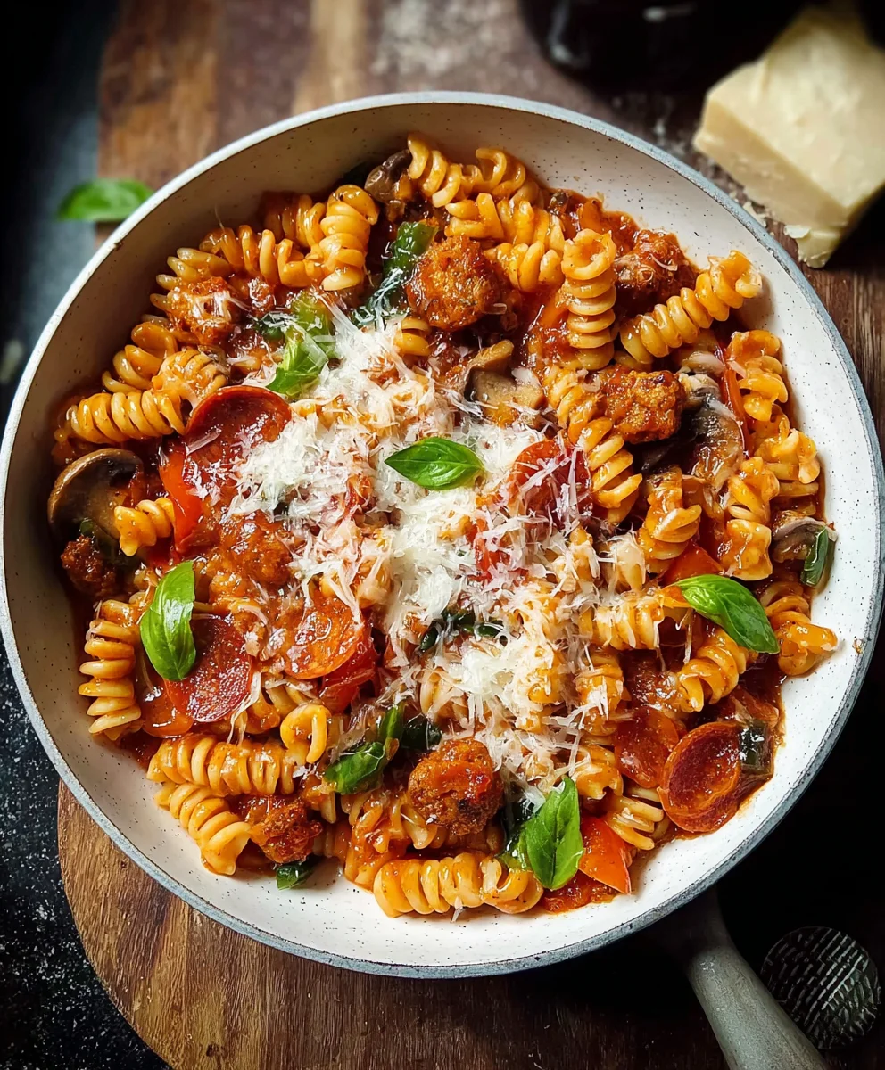 Easy One Pot Pizza Pasta - Quick Family Dinner