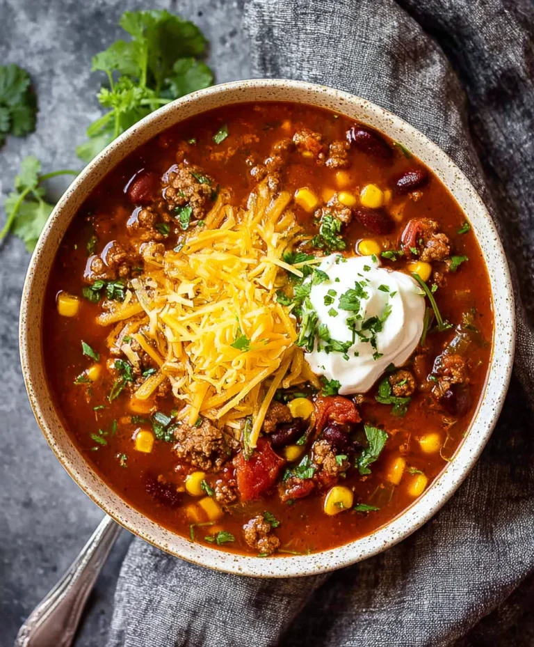 Easy Beef Taco Soup Recipe- Quick & Flavorful Dinner