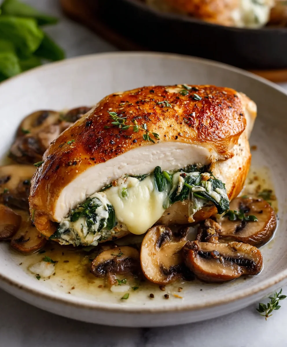 Easy Mushroom Stuffed Chicken Breast Recipe