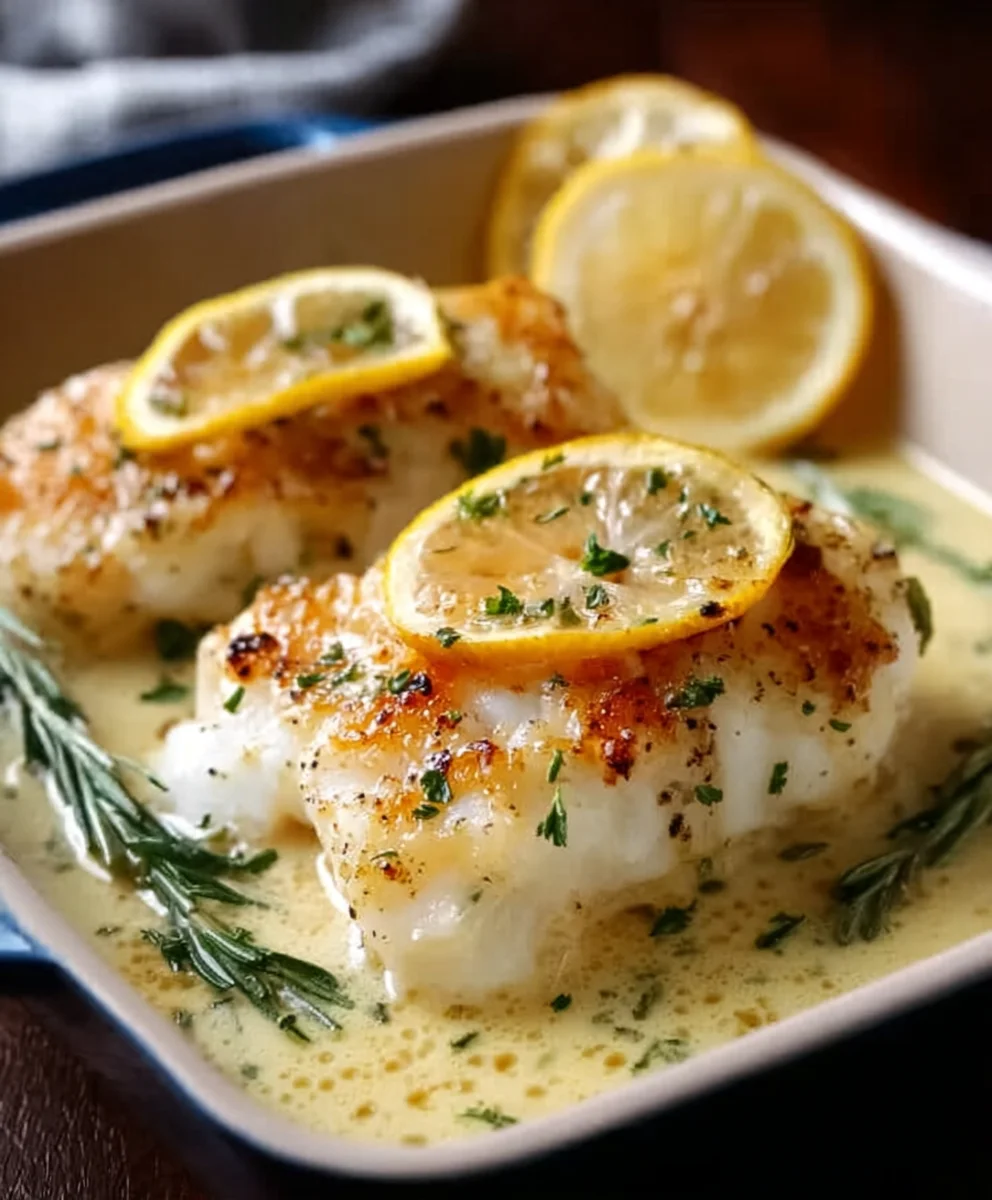 Baked Cod-Creamy Coconut Lemon Sauce Recipe