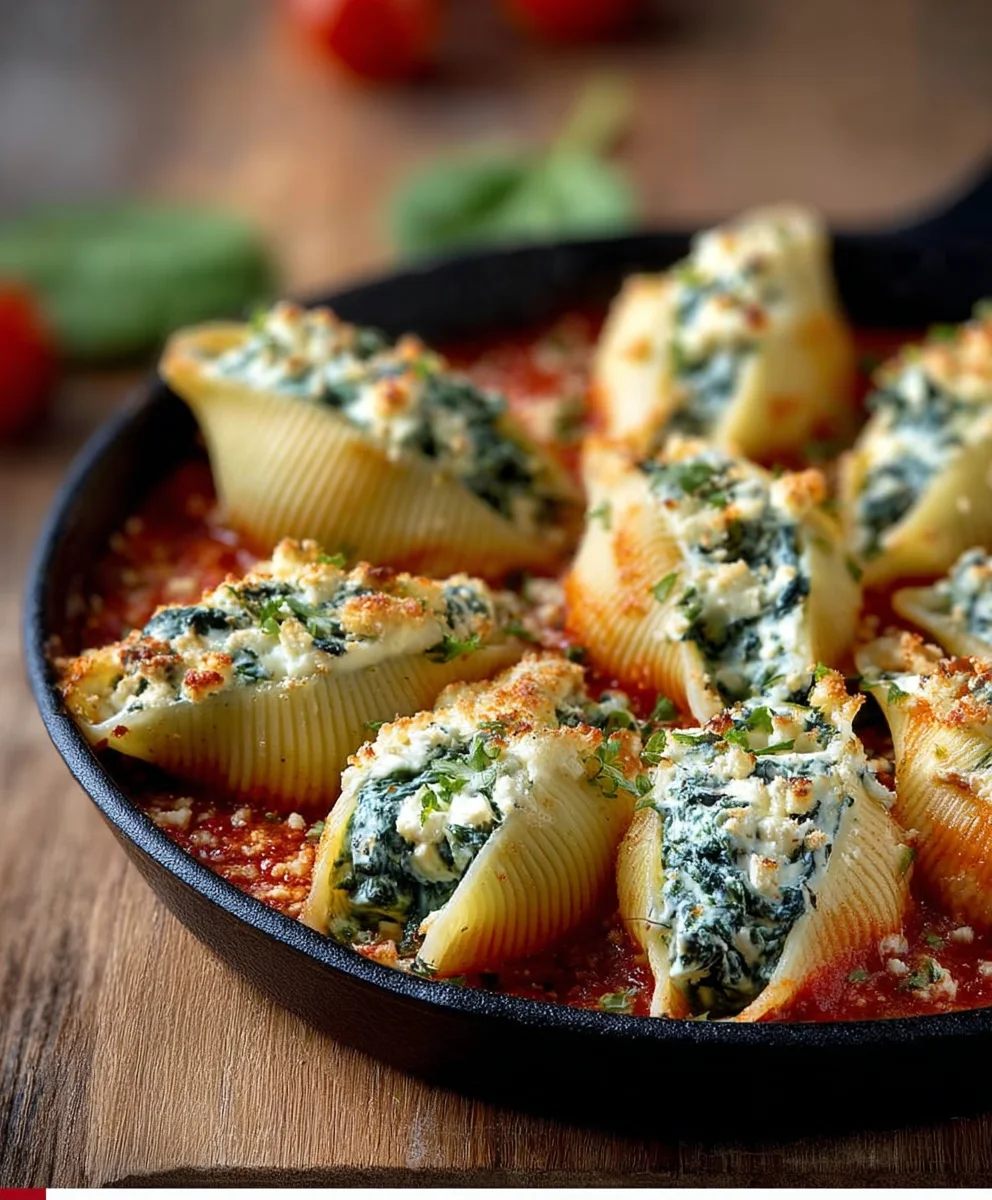 Easy Spinach Ricotta Stuffed Shells Recipe