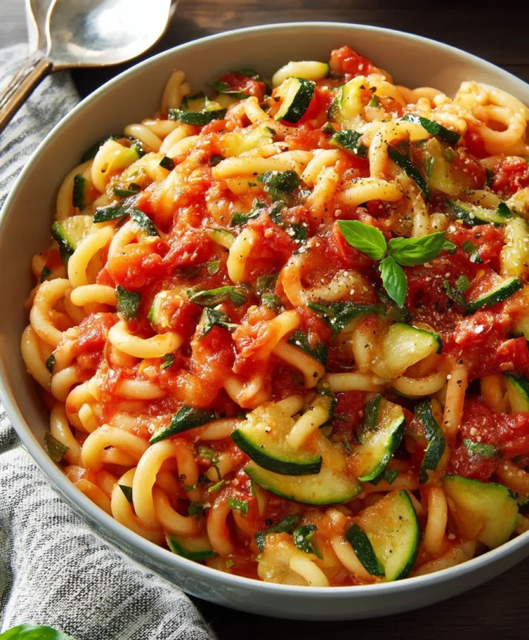 Healthy Tomato Zucchini Pasta-Easy Veggie Dish