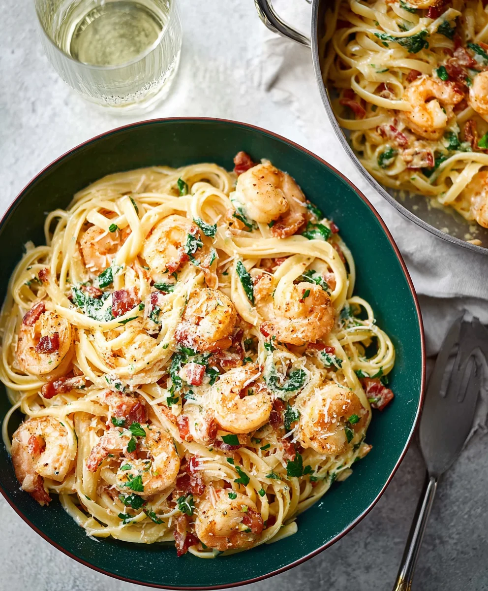 Creamy Tuscan Shrimp Linguine - Easy & Delicious