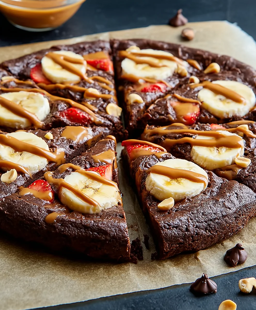 Chocolate Peanut Butter Brownie Pizza Recipe