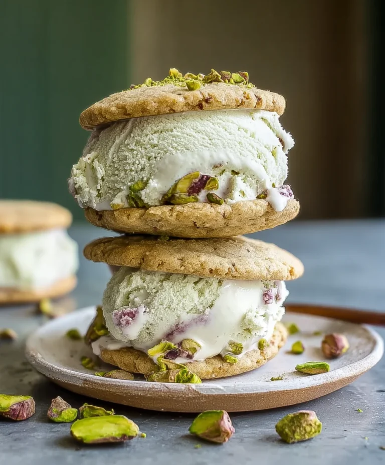 Pistachio Cookie Ice Cream Sandwiches – Nutty Delight