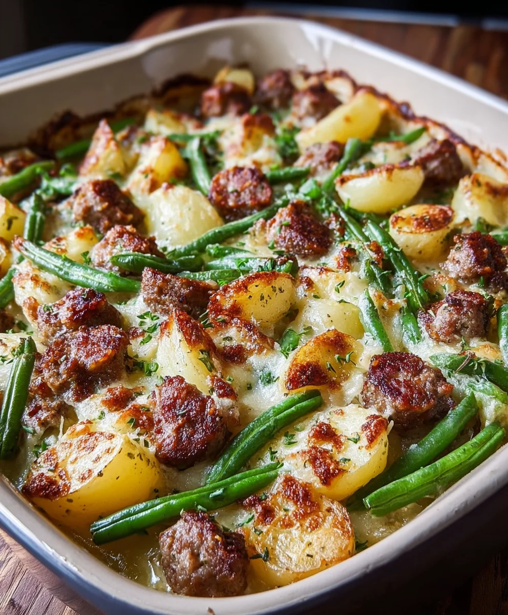 Easy Beef Green Bean Potato Casserole Recipe