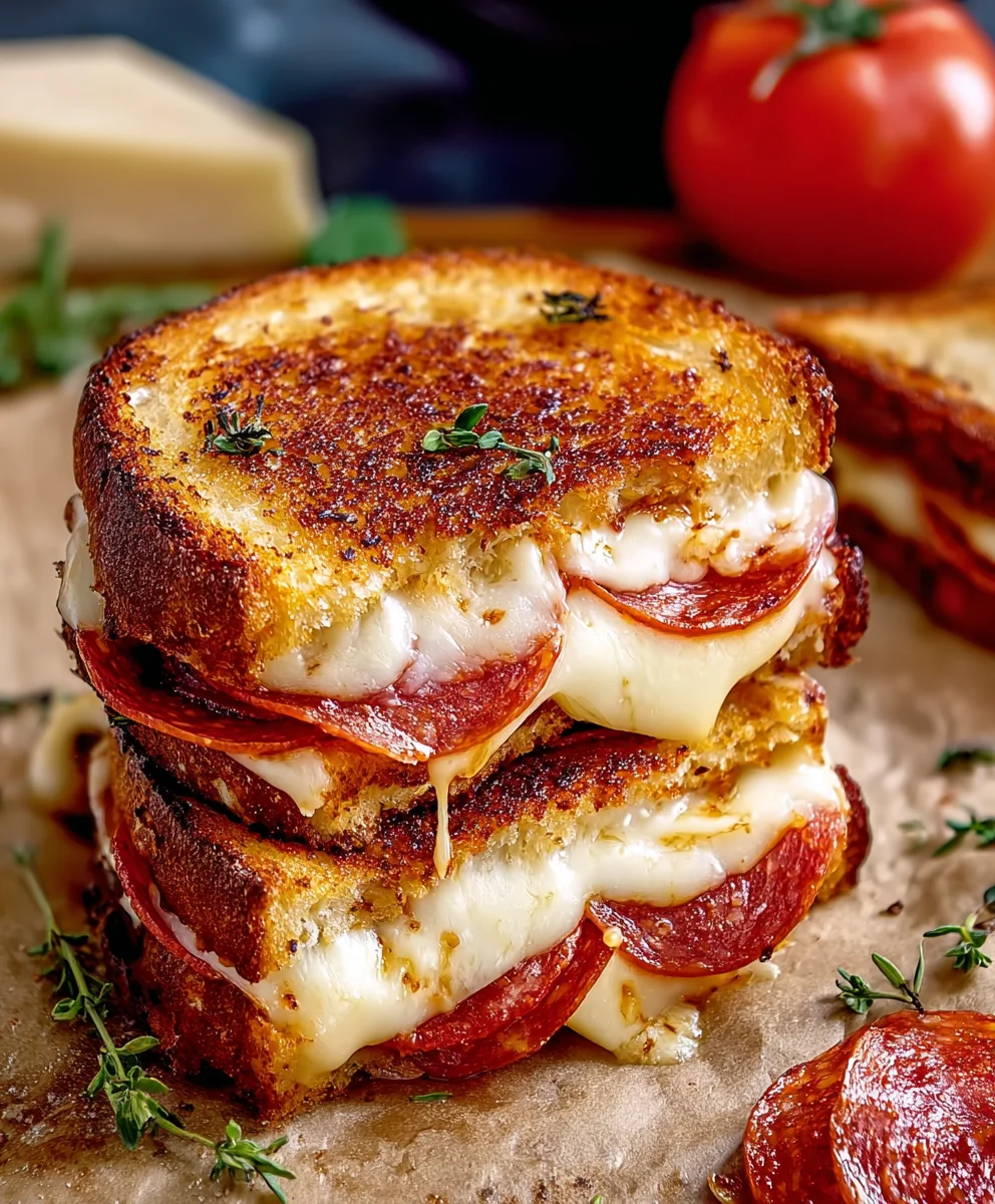 Beef Beef Pepperoni Pizza Grilled Cheese Recipe