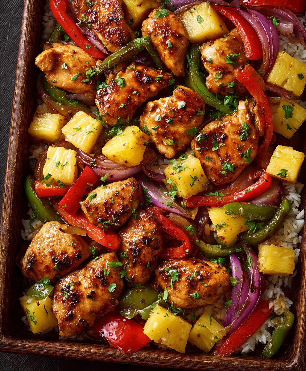 Easy Hawaiian Chicken Sheet Pan Dinner - Quick & Flavorful