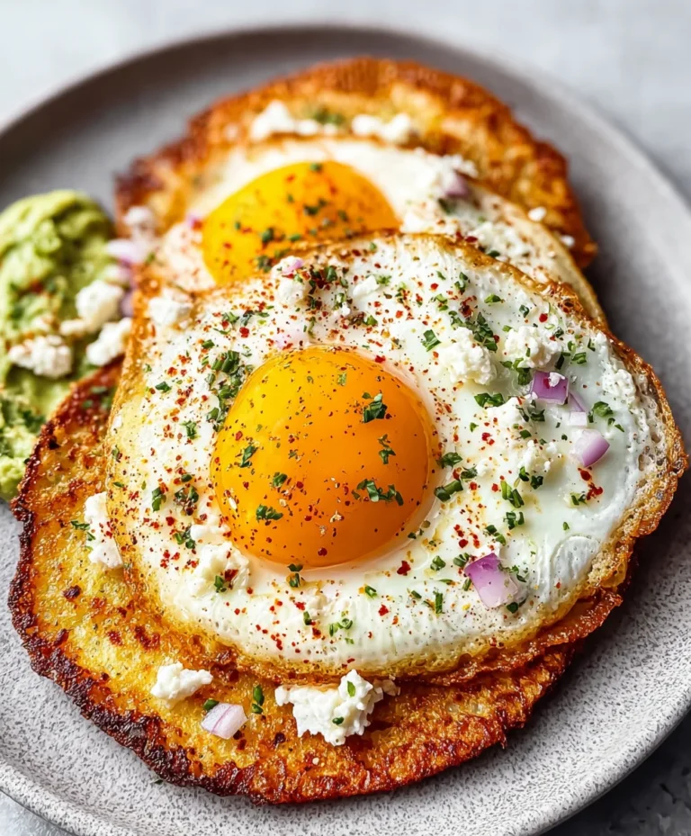 Crispy Feta Fried Eggs- Quick & Delicious Breakfast