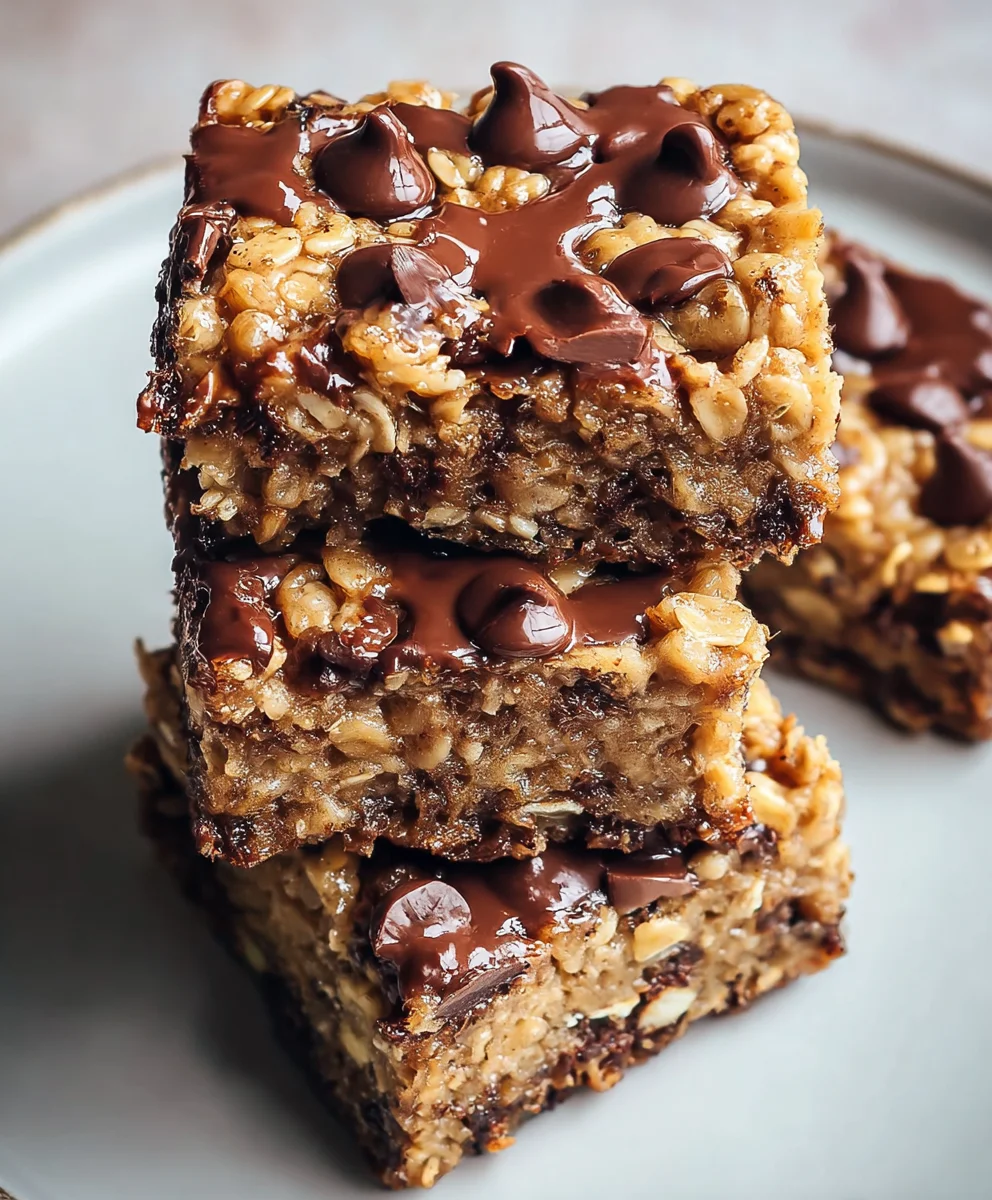 Easy Banana Oat Breakfast Bars-Healthy Snack