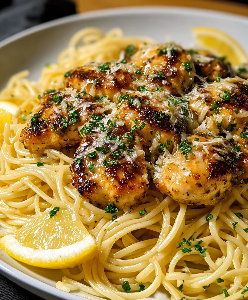 Lemon Garlic Butter Chicken Parmesan Linguine Recipe