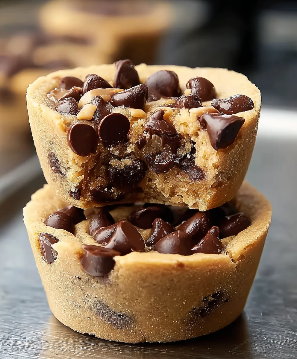 Peanut Butter Chocolate Chip Cookie Cups-Easy Recipe