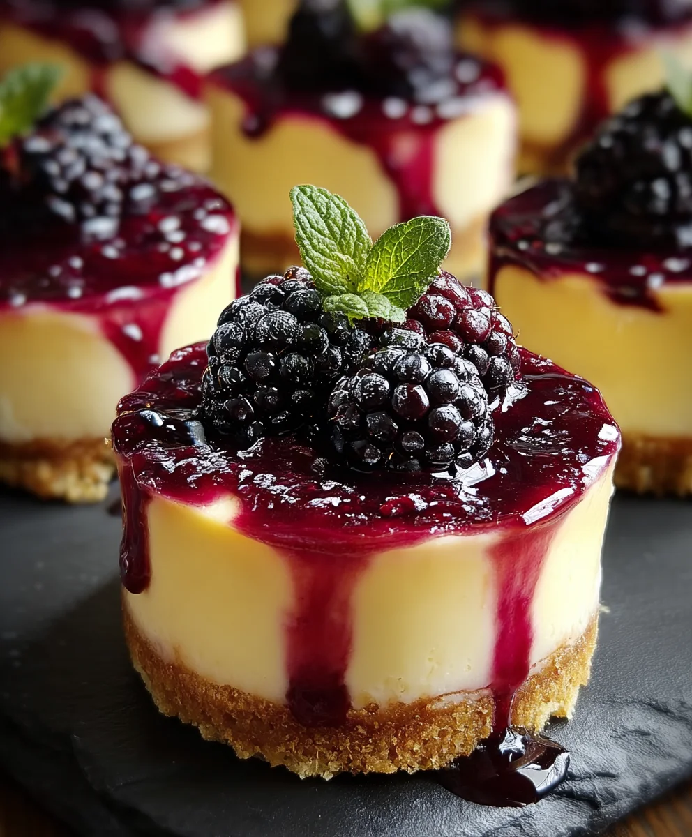 Lemon Raspberry Blackberry Mini Cheesecakes-Easy Treat
