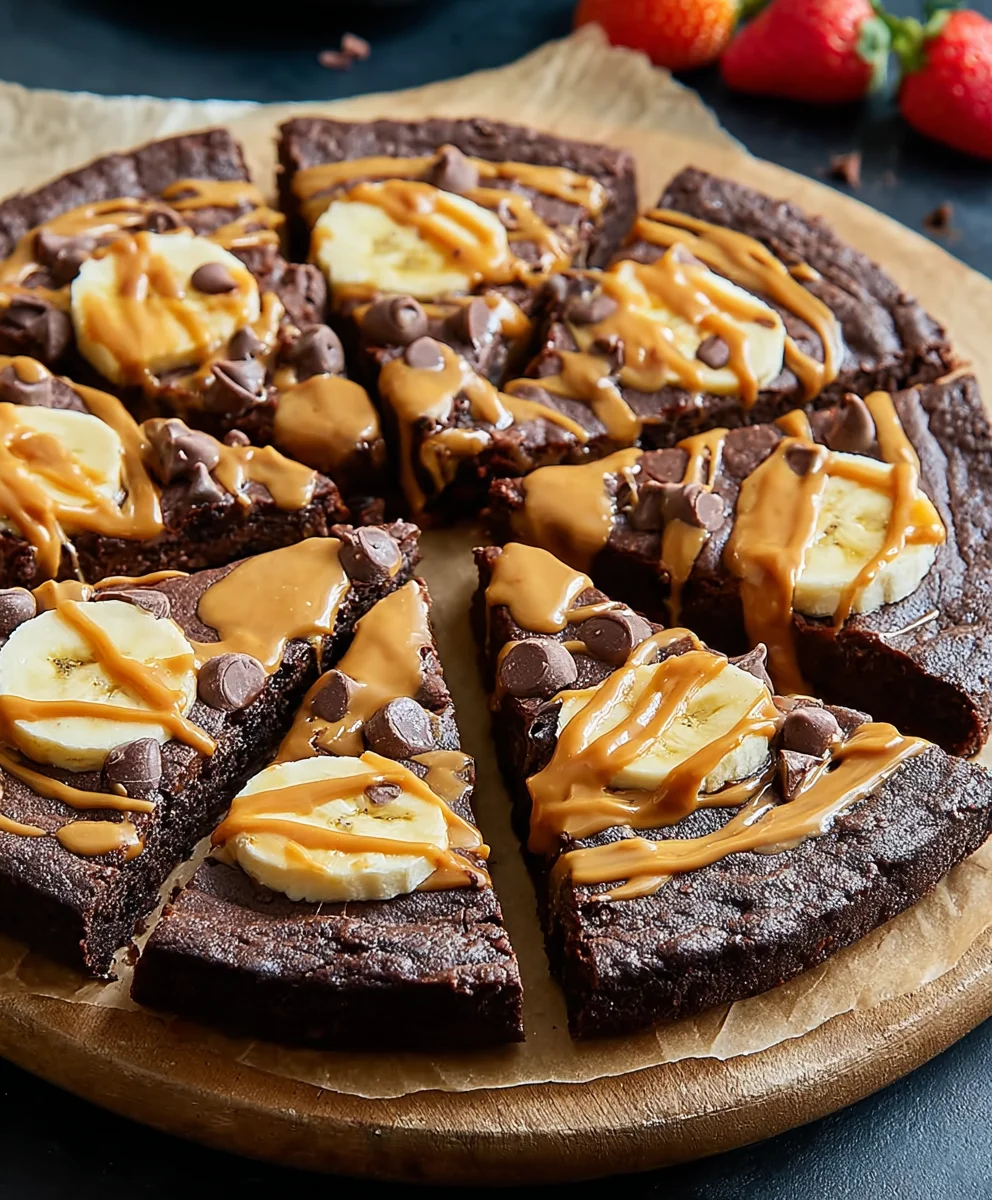 Chocolate Peanut Butter Brownie Pizza Recipe