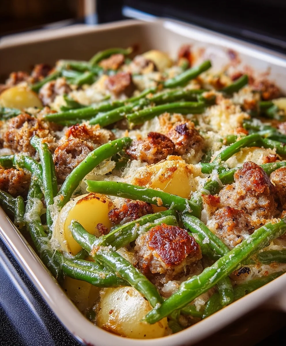 Easy Beef Green Bean Potato Casserole Recipe