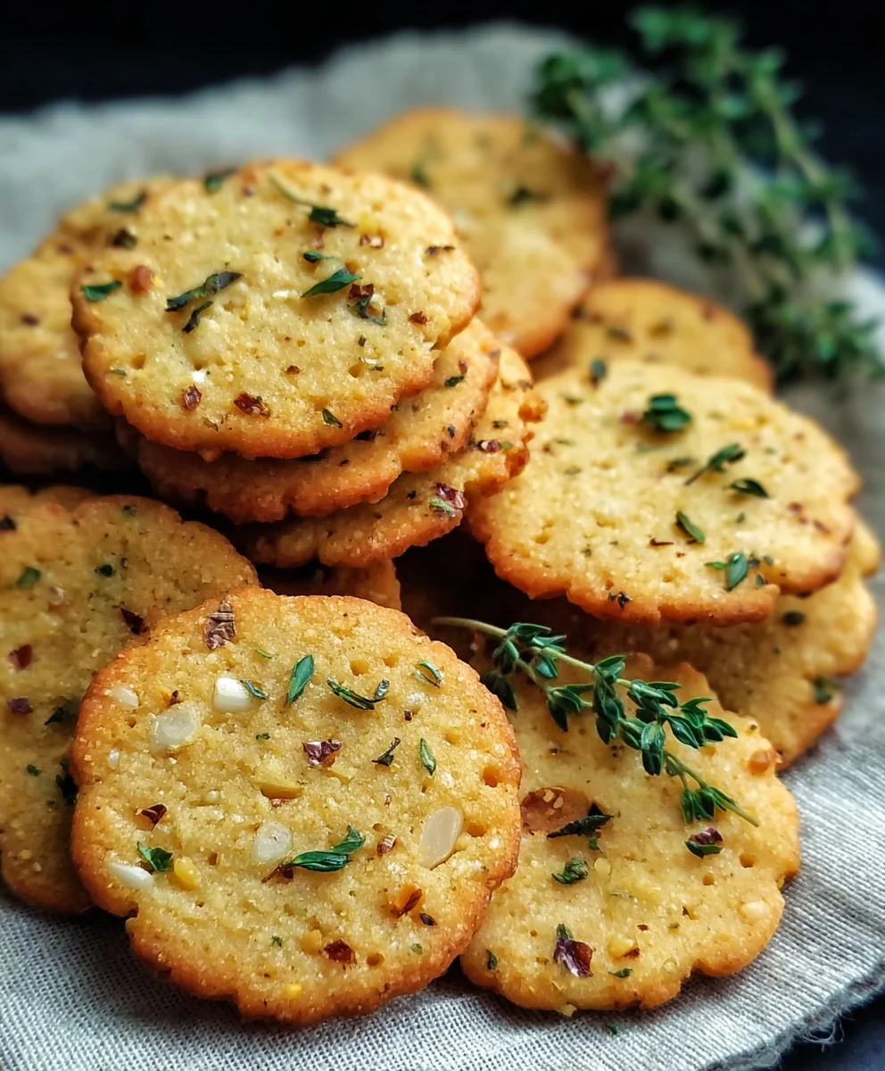 Garlic Herb Chickpea Flour Crackers- Easy Snack