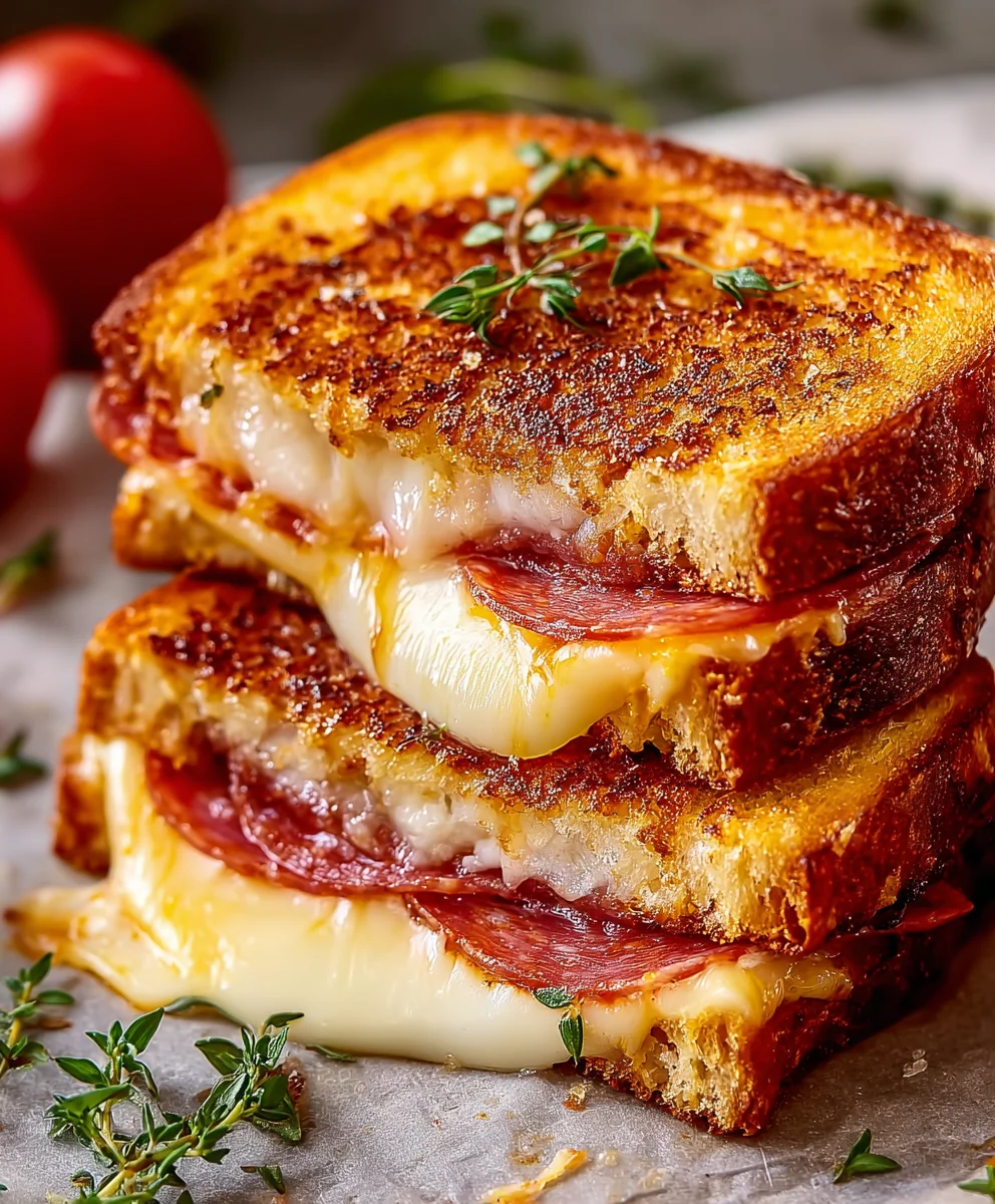 Beef Beef Pepperoni Pizza Grilled Cheese Recipe