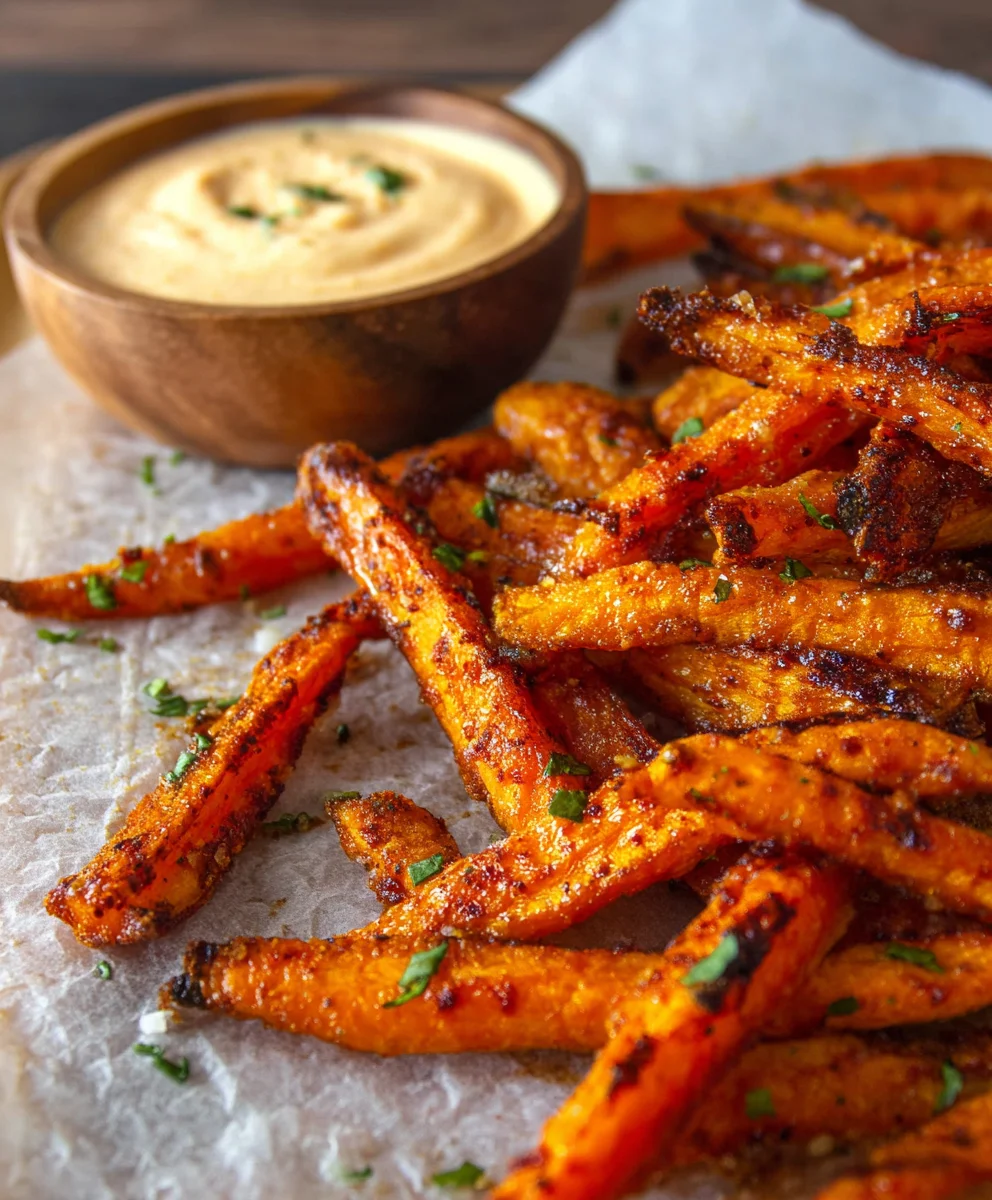 Baked Carrot Fries with Paprika Garlic Aioli