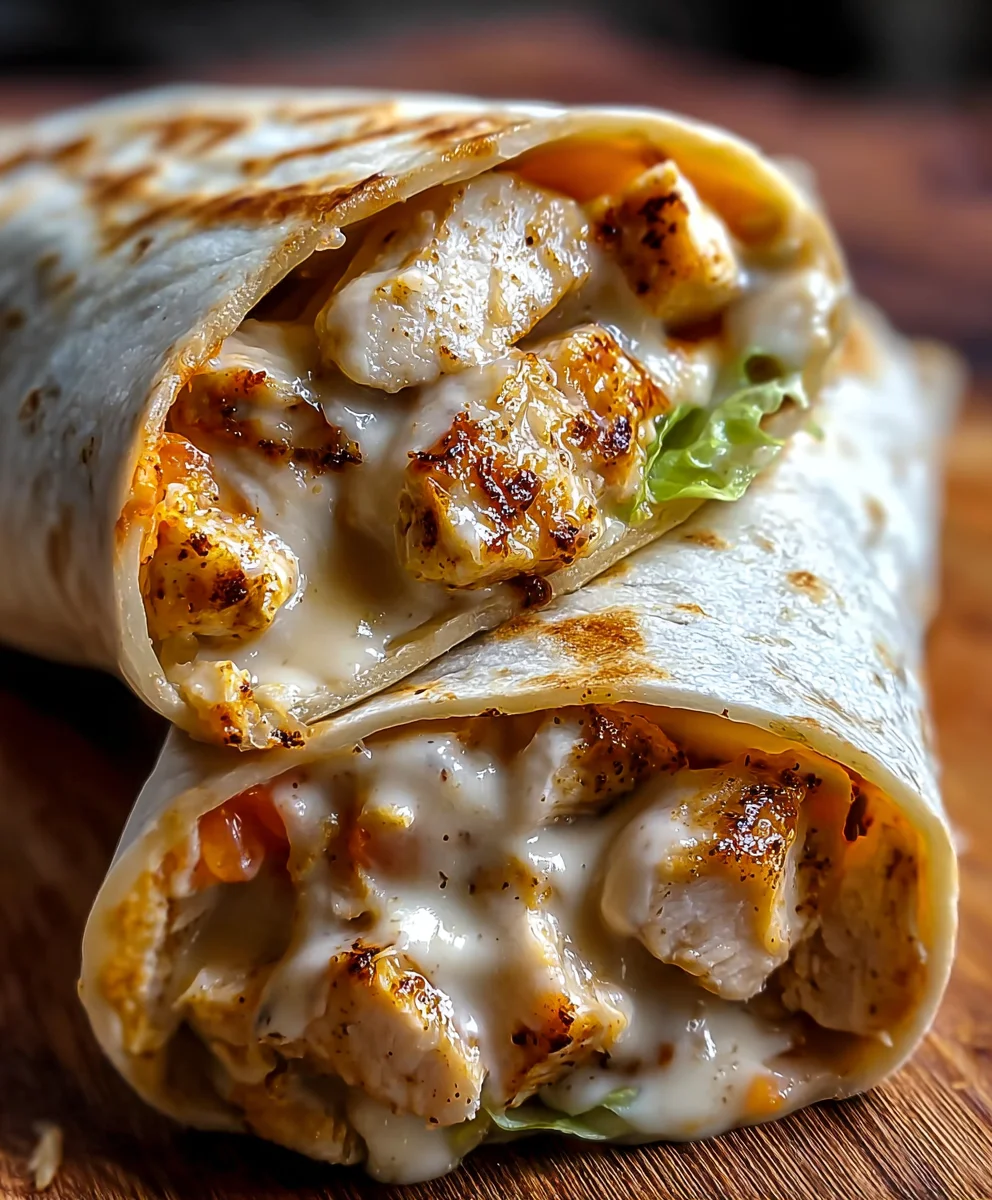 Cheesy Garlic Chicken Wraps - Easy & Flavorful Meal