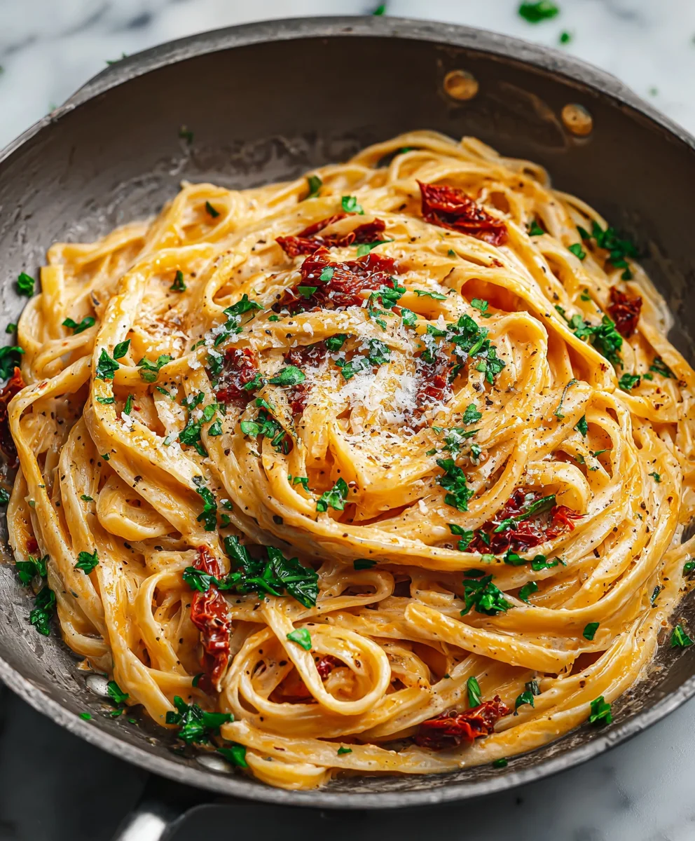 Creamy Sun Dried Tomato Pasta Vegan Recipe