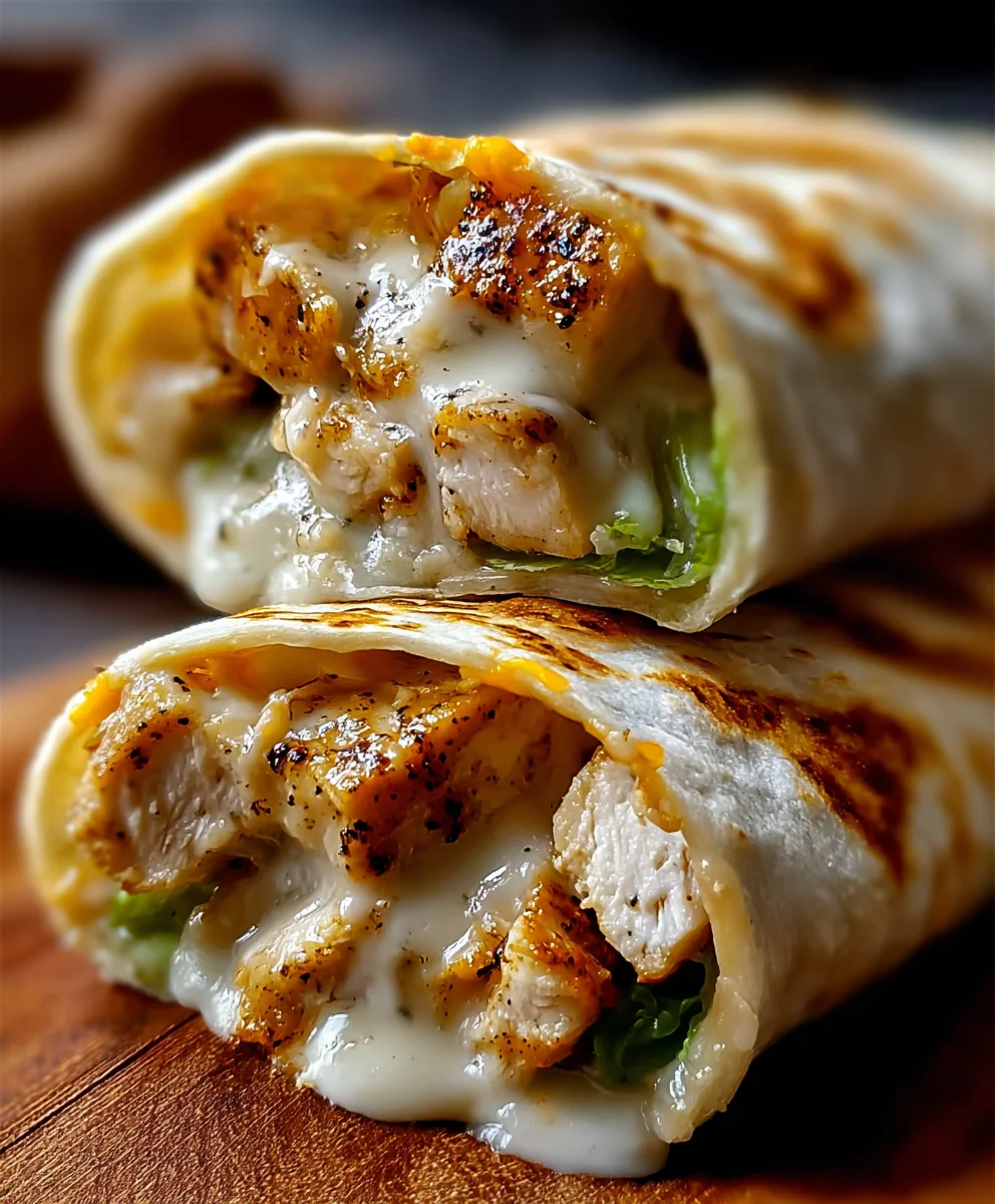 Cheesy Garlic Chicken Wraps - Easy & Flavorful Meal