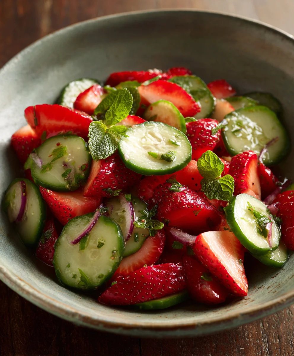 Refreshing Cucumber Strawberry Salad - Easy & Delicious
