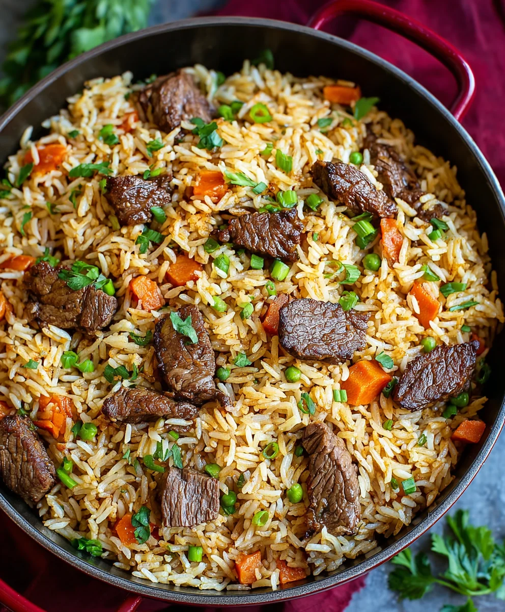 Delicious Beef Rice Plov-Hearty Central Asian Comfort Food