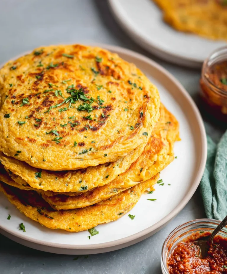 Masoor Dal Chilla- Savory Red Lentil Pancakes Easy Recipe