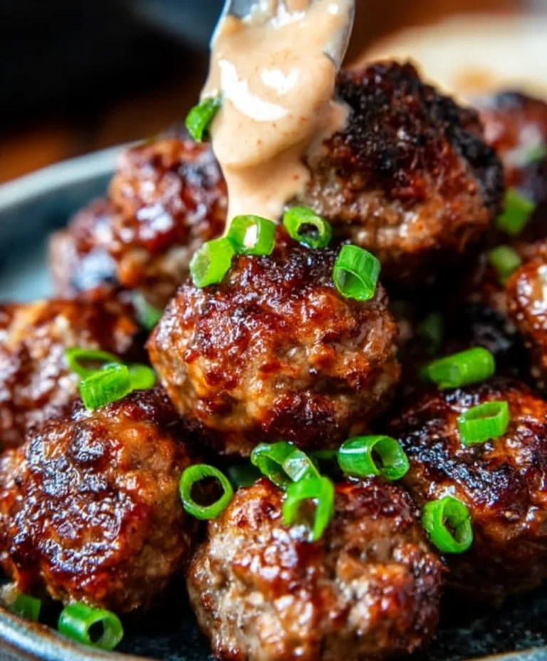 Korean Beef BBQ Meatballs Spicy Mayo Dip