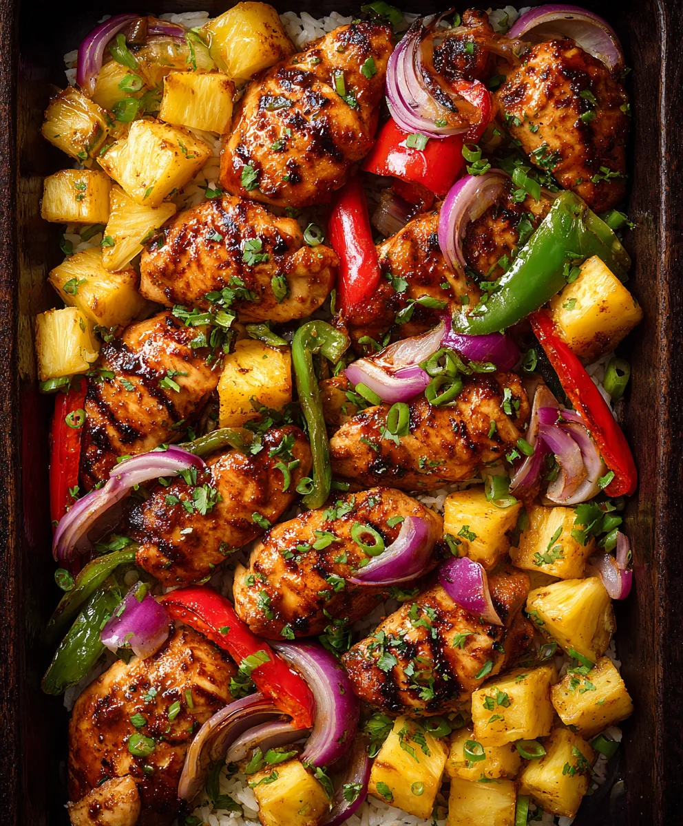 Easy Hawaiian Chicken Sheet Pan Dinner - Quick & Flavorful