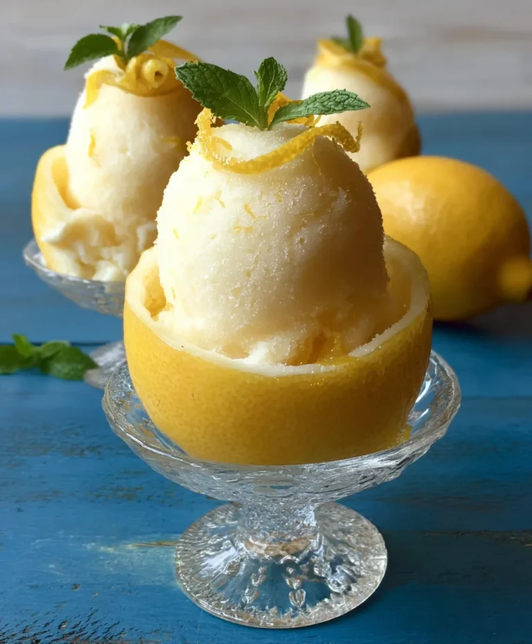 Lemon Sorbet Frozen-Shell Delight- Refreshing Treat