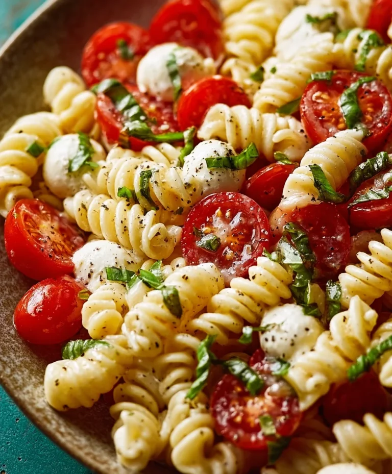 Creamy Caprese Pasta Salad- Easy Summer Side