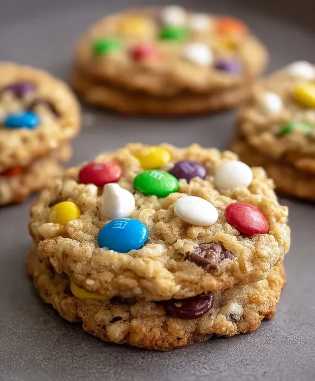 M&M Rice Krispies Cookies