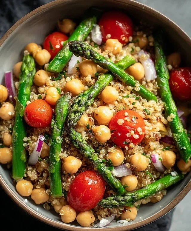 Asparagus Chickpea Quinoa Salad