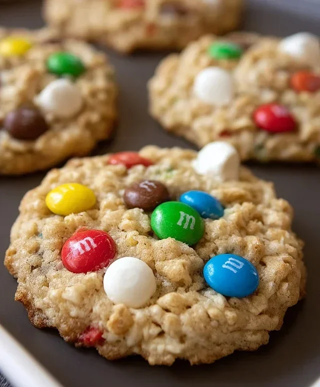M&M Rice Krispies Cookies