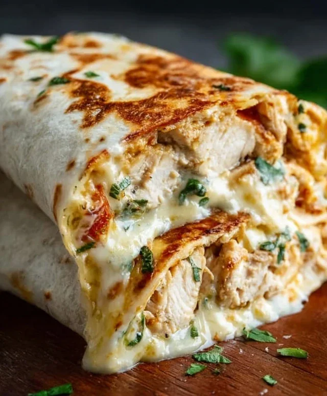 Cheesy Garlic Chicken Wraps