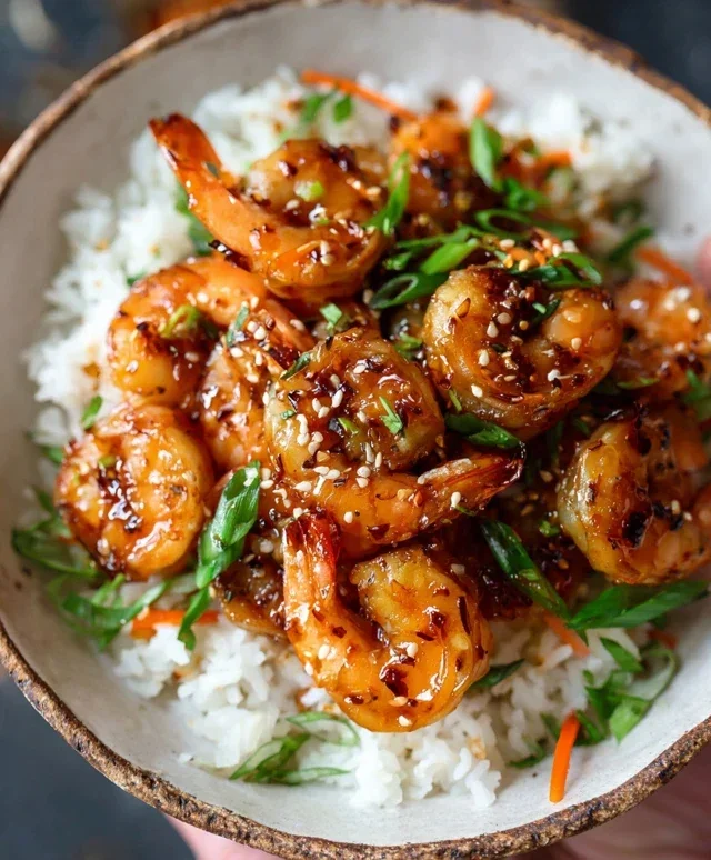Honey Garlic Shrimp Bowls