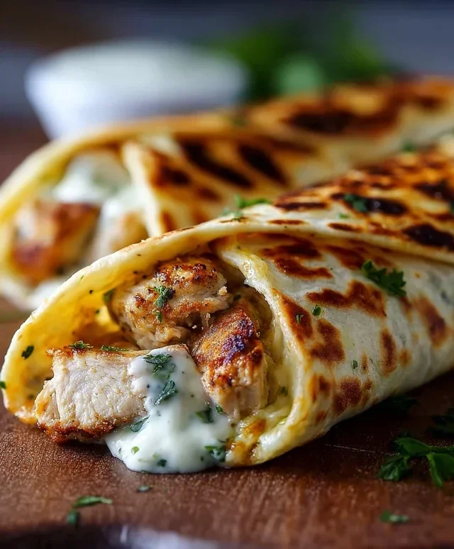 Low Carb Cheesy Garlic Chicken Wraps