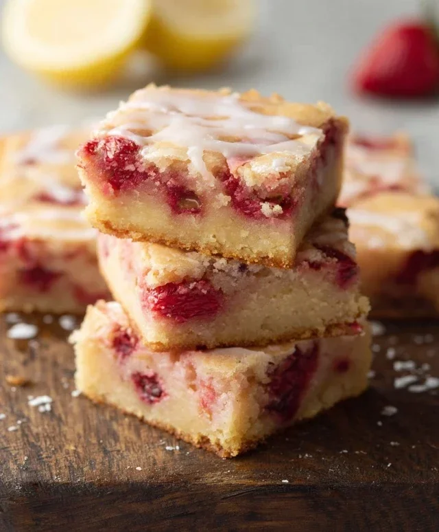 Strawberry Lemon Blondies